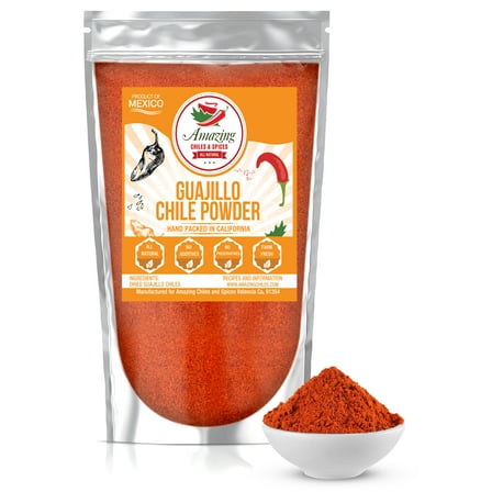 Guajillo Chile Powder Ground 4 oz – Natural and Premium - Great For Chili, Sauces, Stews, Salsa, Meat Rubs, Enchiladas, Mole and Tamales - Tangy Spicy Sweet Flavor