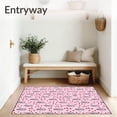 thumbnail image 3 of ODIKA 4'x6' Machine Washable Non-Slip Area Rug, Frosted Pine Snowflake with Winter Berry Accents High Traffic Rug with Pad, Pink, 629994, 3 of 8