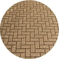 thumbnail image 1 of Ahgly Tapis Rond Lavable en Machine Intérieur Transitionnel Brun Selle, 4 Pieds Rond, 1 of 7