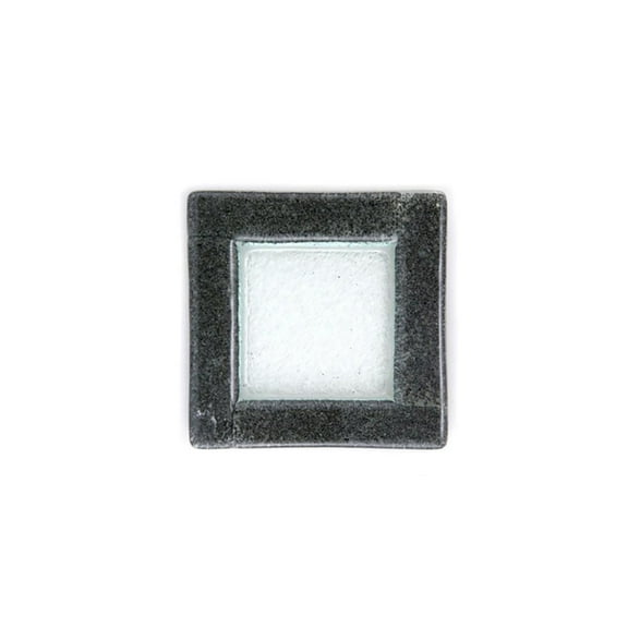 Glass Dinnerware 6" x 6" Square Black Glass Plate (Set of 4)
