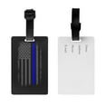 thumbnail image 2 of Retro Thin Blue Line Flag Pvc Luggage Tag With Name Id Labelfor Women Men, 2 of 6