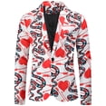 thumbnail image 4 of YanHoo Valentines Day Suit Men Pink Heart Print Jackets One Button Long Sleeve Suit Slim Fit Jackets Suit for Prom Party Men Valentines Day Gifts for Boyfriend, 4 of 9