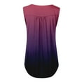 thumbnail image 7 of Usmixi Tank Top for Women Gradient Print Round Neck Sleeveless T Shirts Button Down Loose Flowy Pleated Swing Vest Tunic Dark Purple L Up to 65% off, 7 of 7