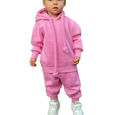 

Toddler Kids Boys Girls Sets Hooded Tracksuit Pullover Sweatshirt Jogging Pants Set 2 Pcs Sweatsuit For 2-8