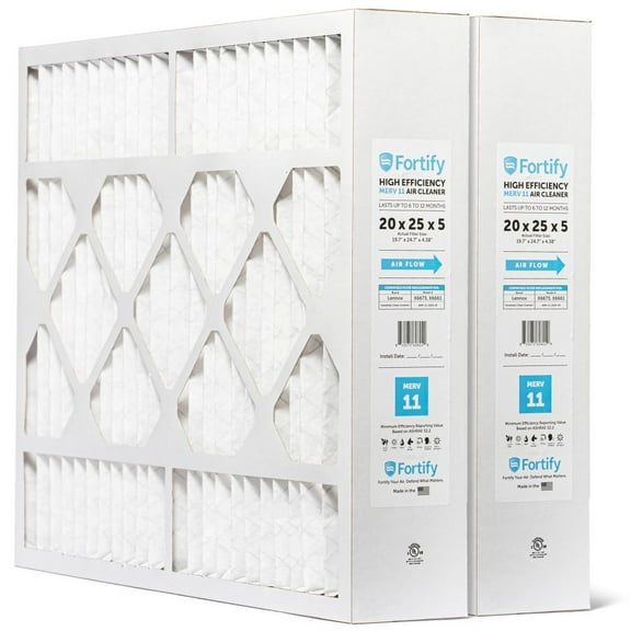 Fortify 20x25x5 MERV 11 Replacement for Lennox X6673, X6661 HVAC Furnace Filter. (2-Pack) Actual Size: 19.7 x 24.7 x 4.38