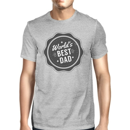 365 Printing World's Best Dad Mens Grey Cotton Graphic Tee Unique Design (The Best Screen Printing)