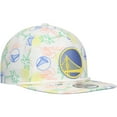 thumbnail image 3 of Men's New Era White Golden State Warriors Palm Trees and Waves Golfer Adjustable Hat, 3 of 6