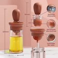 thumbnail image 2 of Oil Dispenser Bottle with Barbecue Brush, Oil Storage and Dispenser Container for Kitchen BBQ Grilling Baking Cooking (Coffee), 2 of 7