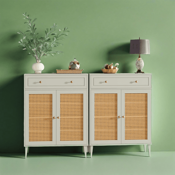 AsterOutdoor Mint Green Shoe Storage Cabinet with Adjustable