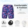 thumbnail image 3 of Yiaed Blue Skull Rose Print Mens Swim Trunks Bathing Suit Compression Liner Beach Swim Shorts Swimwear Quick Dry Zipper Pocket No-Chafing Board Short-Medium, 3 of 6
