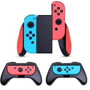 HEYSTOP Grip Compatible with Nintendo Switch Joy Con Grip Updated Version, 3 Pack Wear Resistant Game Controller Handle Case Kit for Nintendo Switch Joy Con Red
