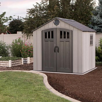 Lifetime 8 Ft. x 7.5 Ft. Outdoor Storage Shed, HDPE plastic, Double