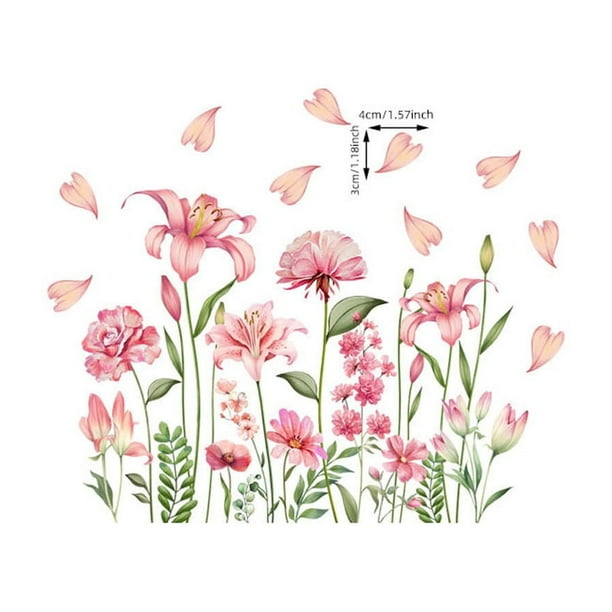 Colorful Floral Bouquet Window Sticker Flor Ventana Clings Reutilizable Extraíble Doble para el Hogar