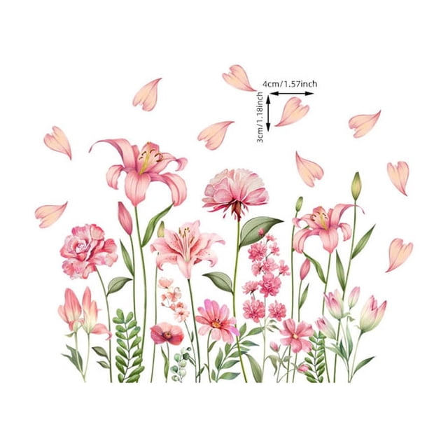 Floral Bouquet Window Cling Stickers Reusable Removable Decorative Film for Home