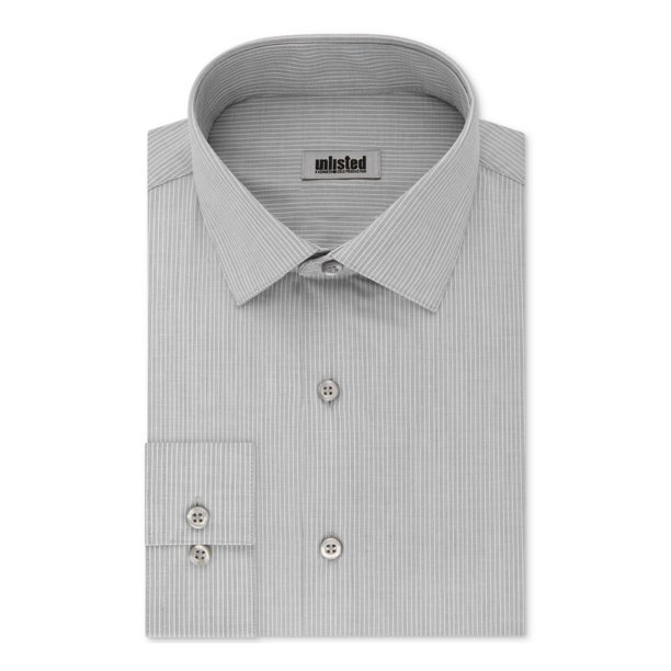 Cole COLE Mens Gray Striped Collared Classic Fit Non