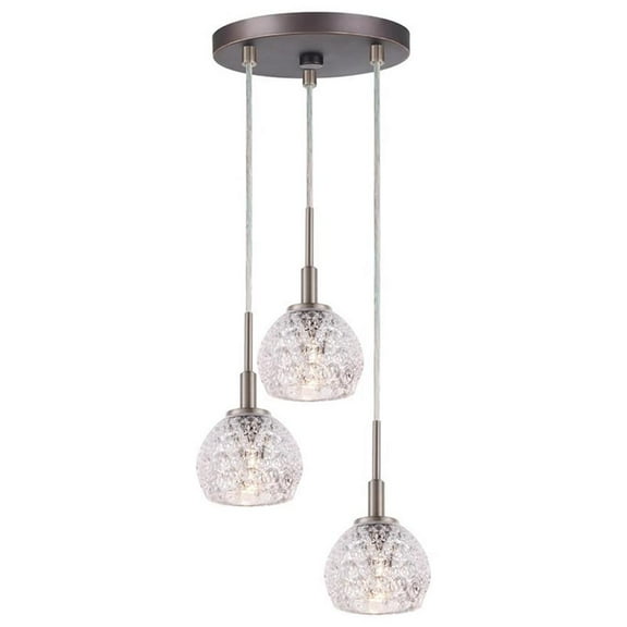 Woodbridge Lighting Elise 1-Light Mercury Glass Cluster Pendant in Bronze/Nickel