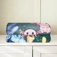 thumbnail image 4 of Kawaii Axolotl 40x50 Blanket,Pink Cute Axolotl Throw Blankets,Vintage Wooden Ocean Fleece Blanket,Coastal Creature Fuzzy Blanket For Home Room Decor, 4 of 5