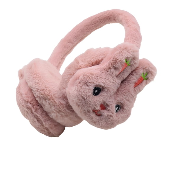 TELOLY Kids Winter Earmuffs Plush Warm Cute Rabbit Ear Warmers Earflap Cute Cartoon Earmuff for Boys Girls Baby Toddlers