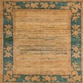 thumbnail image 1 of Ahgly Company Machine Washable Indoor Square Abstract Gold Area Rugs, 3' Square, 1 of 7
