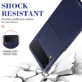 thumbnail image 5 of TECH CIRCLE Leather Case for Samsung Galaxy Z Flip 3 Lichee Pattern Non-Slip Design Slim Thin Shockproof Case For Samsung Galaxy Z Flip 3,Blue, 5 of 6