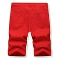 thumbnail image 2 of Denim Shorts Mens Sale Clearance Stretch Fit Faded Ripped Jean Shorts with Pockets Knee Length Classic Fit Casual Summer Holiday Half Pants Jeans Smart Shorts, 2 of 7