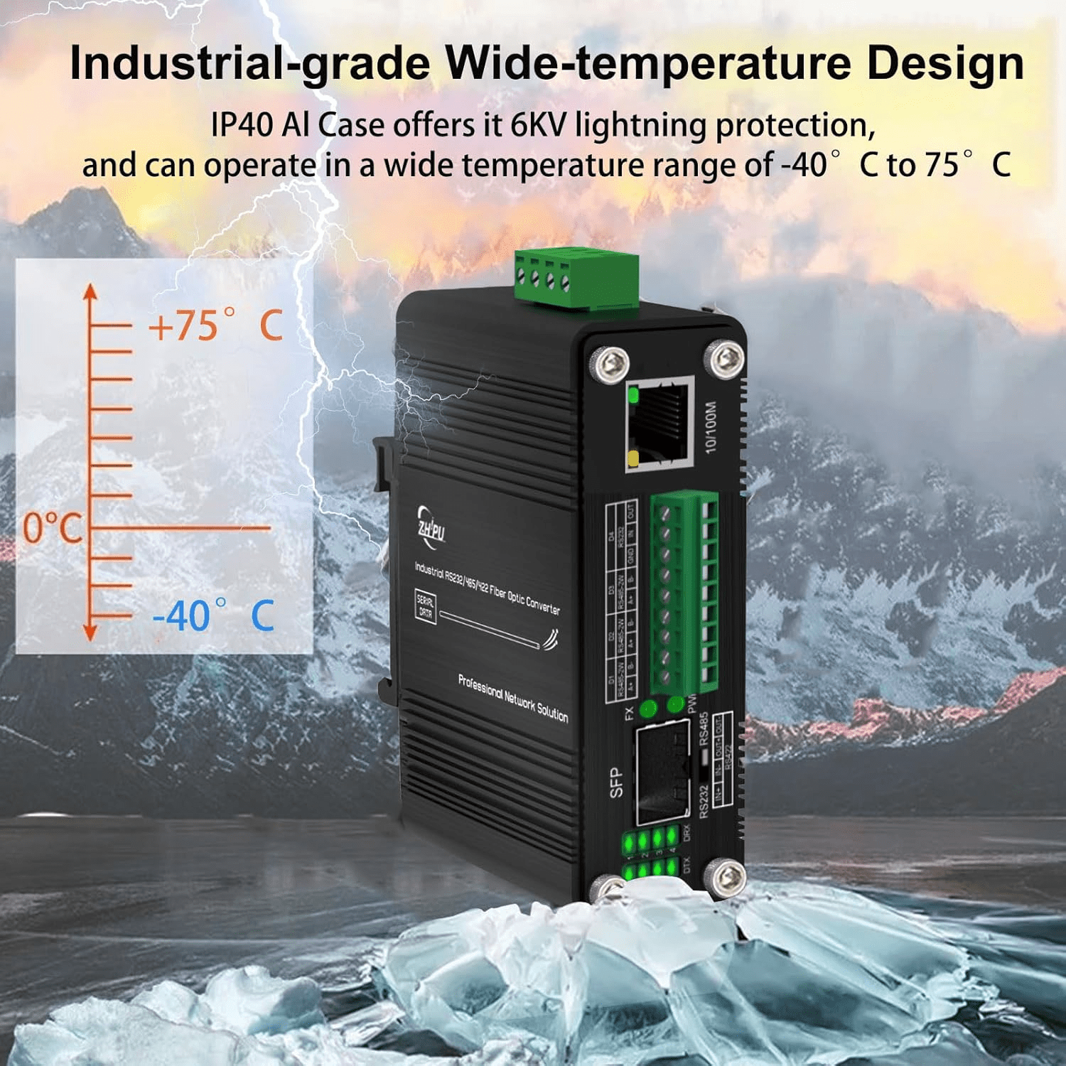 Industrial Gigabit Passive PoE Injector Hardened POE Adapter with 12-24V DC Input 24V PoE Output 35mm DIN- Rail