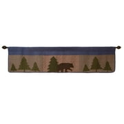 Carstens Bear & Basket Rustic Cabin Quilted Window valance 69x15