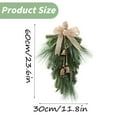 thumbnail image 2 of Christmas Wreath with Bow and Bells, Artificial Christmas Swag Decoration, Faux Greenery Wreath for Front Door, Holiday Decor for Window, Fireplace and Wall, 2 of 7