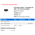 thumbnail image 2 of Rear Wheel Cylinder - Compatible with 2000 - 2011 Ford Focus Wagon 2001 2002 2003 2004 2005 2006 2007 2008 2009 2010, 2 of 2