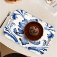 thumbnail image 4 of Serving Trays with Handles, 14.5 x 9.8 inch Rectangular Plastic Tray for Restaurant, Kitchen, Blue And White Pattern, 4 of 6