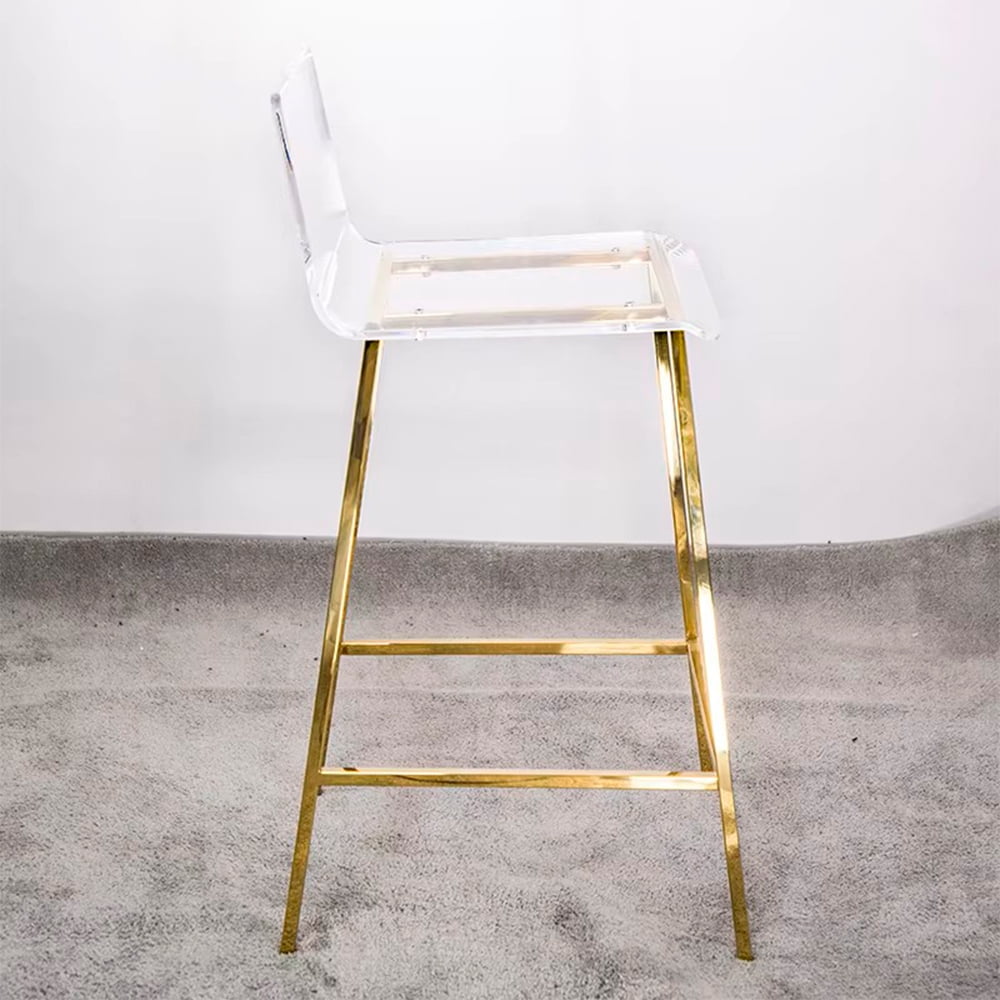 Heavenly Collection Clear & Gold Counter Stool