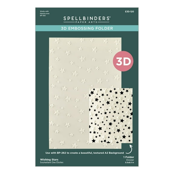 Spellbinders 3D Embossing Folder Little Smiles Collection-Wishing Stars