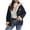 Navy, variant on Fleece Jacket with Hood for Women Fuzzy Streetwear Oversized Long Sleeve Zip Up Outwear Heart Coat Gray 2XL