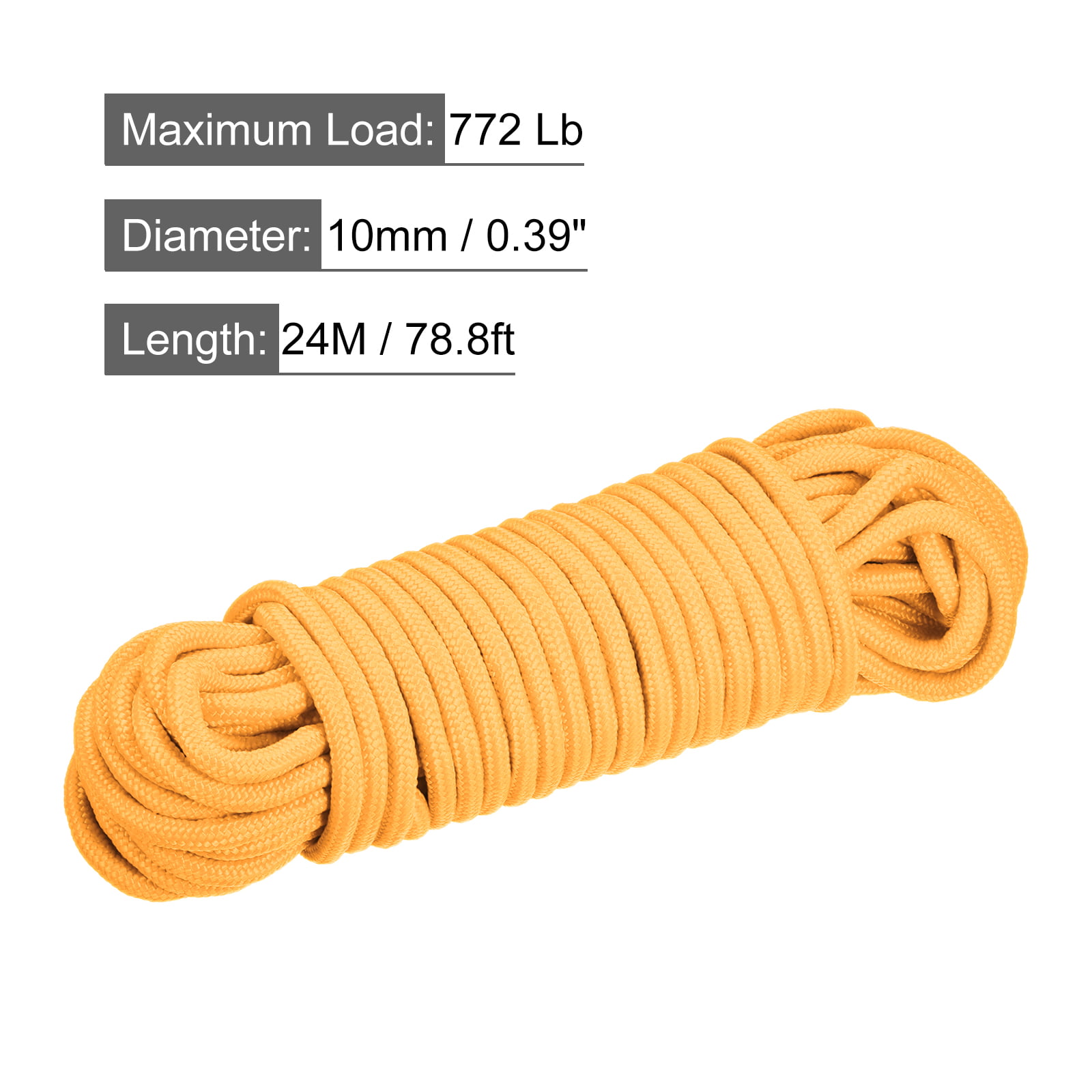 Polypropylene Rope Braid Cord 24M/78.8ft 3/8 Dark Green for Indoor Outdoor  Camping Clothes Line 