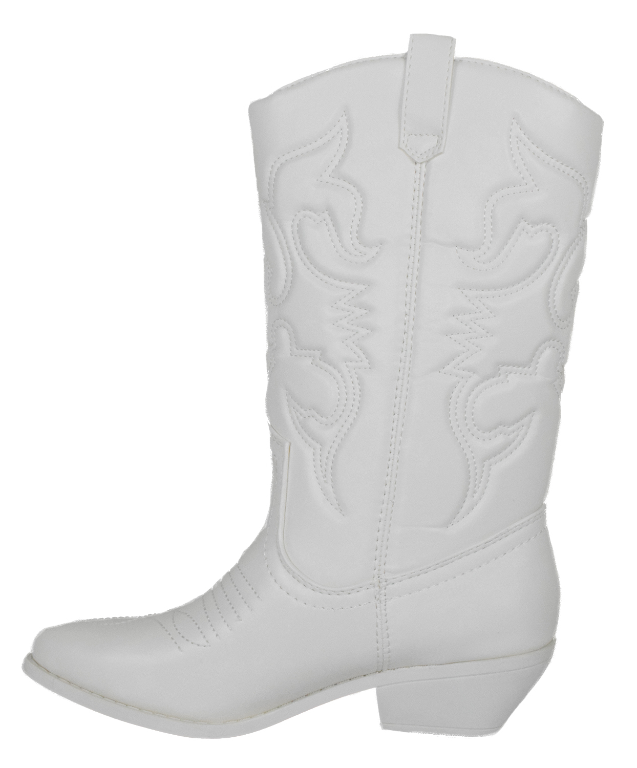 Soda Women Cowgirl Cowboy Western Stitched Boots Pointy Toe Knee High Reno-S All White 10 - image 2 of 2
