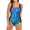 Blue, variant on PMUYBHF Female Womens Swimsuits with Shorts Medium Length Women's High Waisted Bathing Suit Wrap Tie Back Monokini Swimwear 1 Piece Swimsuit Color Block Print Criss Back Swimsuits Swimwear Blue L