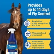 Farnam Endure Sweat-Resistant Fly Spray for Horses, Kills & Repels Horse Flies & Mosquitoes, 32 fl oz Spray Bottle