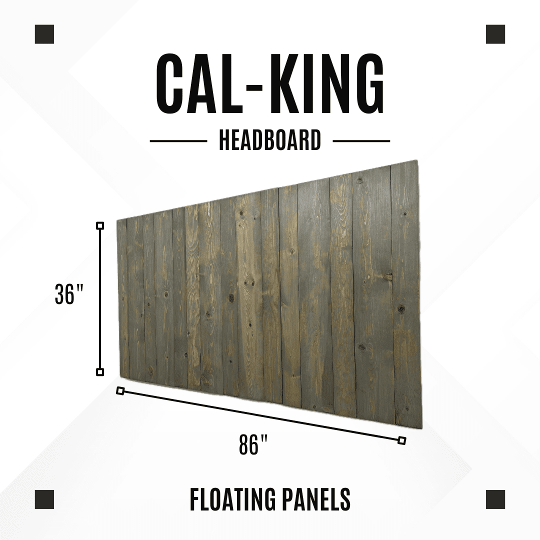 Barn Walls Coastal California King Solid Wood Headboard, Wall Mount, Bluish-Gray