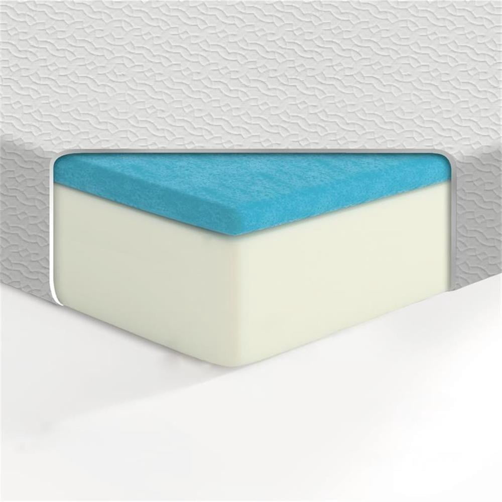 Lexicon Homelegance Bedding 6" Modern Fabric Twin Gel Memory Mattress in White