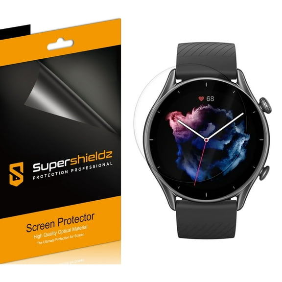 (3 Pack) Supershieldz Designed for Amazfit GTR 3 and Amazfit GTR 3 Pro Screen Protector, High Definition Clear Shield (TPU)