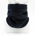 thumbnail image 4 of HNMKIU Neckerchief Winter Warm Thickened Wool Neck Scarf Overhead Padded Cover for Men Women Navy,One Size, 4 of 4