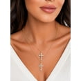 thumbnail image 6 of KeyStyle Cross Necklace for Women 18K White Gold Plated Dainty Cross Pendant Hypoallergenic Chain Christmas Jewelry Gift for Her, 6 of 9