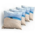 thumbnail image 5 of Ambesonne Beach Throw Pillow Cover 4 Pack, Wreck Boat on the Coast, 18", Blue Cream, 5 of 7