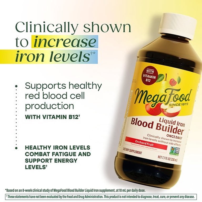 MegaFood Blood Builder Liquid Iron Supplement, Vegan, 27 mg Iron