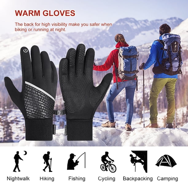 Guantes De Esquí Guantes de esquí Guantes impermeables para conducir con pantalla táctil para clima frío (L)