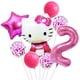 thumbnail image 1 of Juego de globos de aluminio de Hello Kitty para niños, globos de látex con confeti de gato de anime, decoraciones para fiesta de cumpleaños, suministros para Baby Shower, 8 Uds., 1 of 3