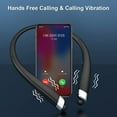 thumbnail image 3 of Neckband Retractable Bluetooth Headphones, Wireless Headset Earbuds Sport Noise Cancelling Stereo Earphones with Microphone for Driving Compatible with iPhone Samsung Android by (Black), 3 of 6