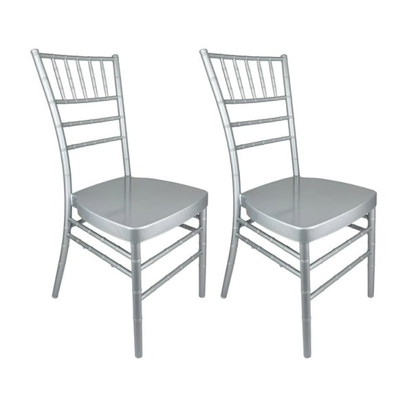 Silver Aluminum Chiavari Chair by Chivari, 2 Chair Bundle by Chivari