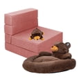 thumbnail image 1 of Sillón Plegable Individual Rosa + Cama para Perro y Peluche de Oso, 1 of 5
