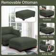 thumbnail image 3 of DREAMSIDEA Oversized Chaise Lounge with Ottoman for Living Room, Left Arm Corduroy Chaise Lounge Indoor Furniture,Green, 3 of 7